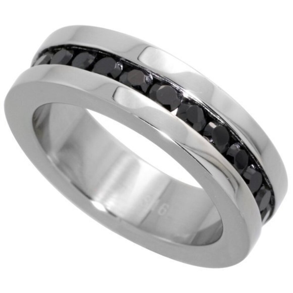 New 6mm men women Surgical Stainless Steel Black CZ Eternity Band all sizes
